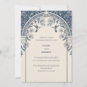 Boho Pampas Grass Dried Floral Wedding Invitation