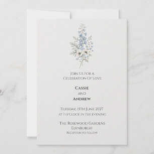 Boho Pampas Grass Dried Floral Wedding Invitation