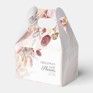 Boho Pampas Grass Dried Flowers Girl Baby Shower Favour Box