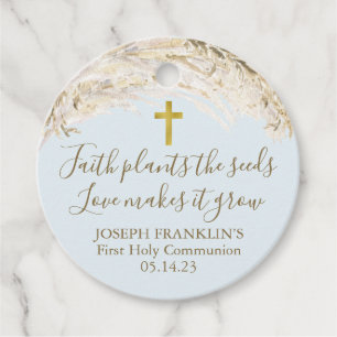 Boho Pampas Grass Faith Plants the seeds Communion Favour Tags