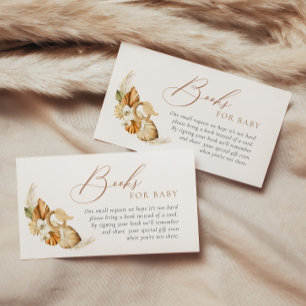 Boho Pampas Grass Gender Neutral Books For Baby Enclosure Card