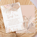 Boho pampas grass gender neutral chic baby shower thank you card<br><div class="desc">Thank you Boho desert pampas grass gender neutral baby shower with pretty dry grass,  pampas watercolor,  wild flowers,  pressed flowers,  bamboos leaves with muted earth tones and pastel pink and burnt orange with light beige colours. Perfect for spring and summer baby shower party.</div>