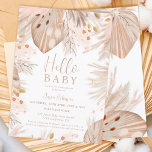 Boho pampas grass gender neutral hello baby shower invitation<br><div class="desc">hello Baby! Boho desert pampas grass gender neutral oh baby shower with pretty dry grass,  pampas watercolor,  wild flowers,  pressed flowers,  bamboos leaves with muted earth tones and pastel pink and burnt orange with light beige colours.</div>