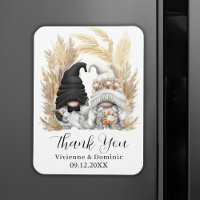 Boho Pampas Grass Gnome Wedding Thank You Card