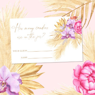 Boho pampas grass, How many candies are in the jar Enclosure Card
