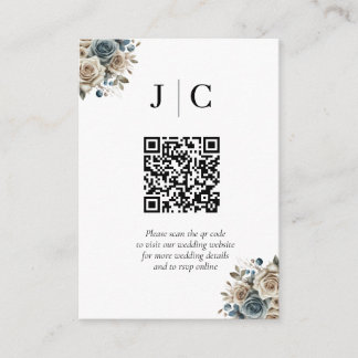 Boho Pampas Grass Minimalist QR Code Enclosure Card