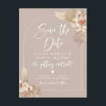 Boho Pampas Grass Neutrals Save The Date Postcard<br><div class="desc">Save The Date engagement postcard in beautiful neutral colours with an arch design and pampas grass foliage. This elegant postcard can be customised with a message on the back - perfect for including a wedding website or any other important details you'd like guests to know.</div>