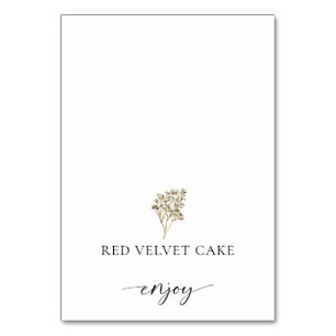 Boho Pampas Grass Tented Food Label Wedding Buffet Table Number