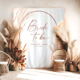Boho Pampas Grass Terracotta Bridal Shower Tapestry