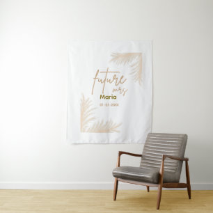 Boho Pampas Grass Terracotta Bridal Shower Tapestry