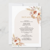 Boho Pampas Grass Terracotta Details Invitation
