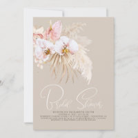 Boho Pampas Grass Tropical Flowers Bridal Shower