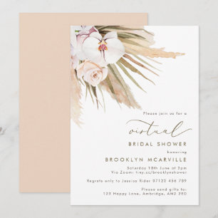 Boho Pampas Grass Virtual Bridal Shower Invitation
