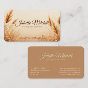 Boho Pampas Grass Wedding & Event Planner Business Card