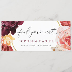 Boho Pampas Grass Wedding Find Your Seat Chart Programme