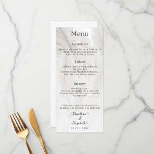 Boho Pampas Grass Wedding Menu