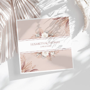 Boho Pampas Grass Wedding  Napkin