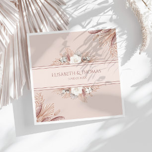 Boho Pampas Grass Wedding Napkin