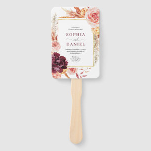 Boho Pampas Grass Wedding Program Fan