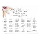 Boho Pampas Horizontal Alphabetical Seating Chart