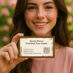 Boho Pampas Wilderness Earth Tone Tour Guide Beige Business Card