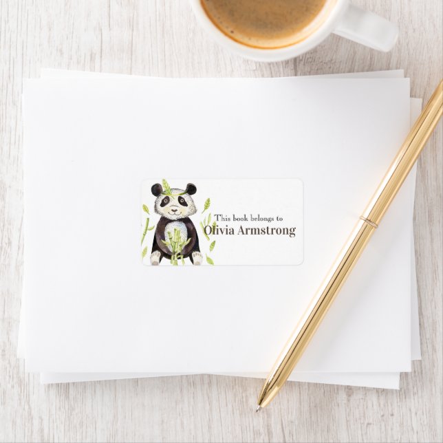 Boho Panda Personalised Book Belongs To Label (Insitu)