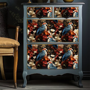 Boho Parrots in Red White and Blue Vibrant Tissue Paper