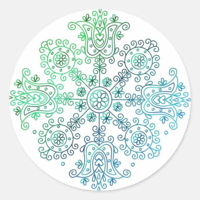 Boho Party Classic Round Sticker (Front)
