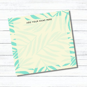 Boho Pastel Blue Palm Leaves Office Post-it Notes