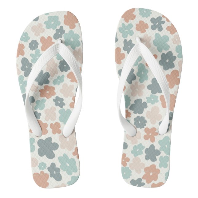 Boho pastel flowers cutout jandals (Footbed)