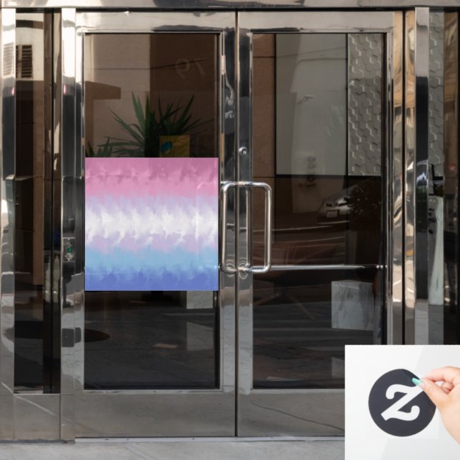 Boho Pastel Fluffy Abstract Bigender Pride Flag (Office Door)