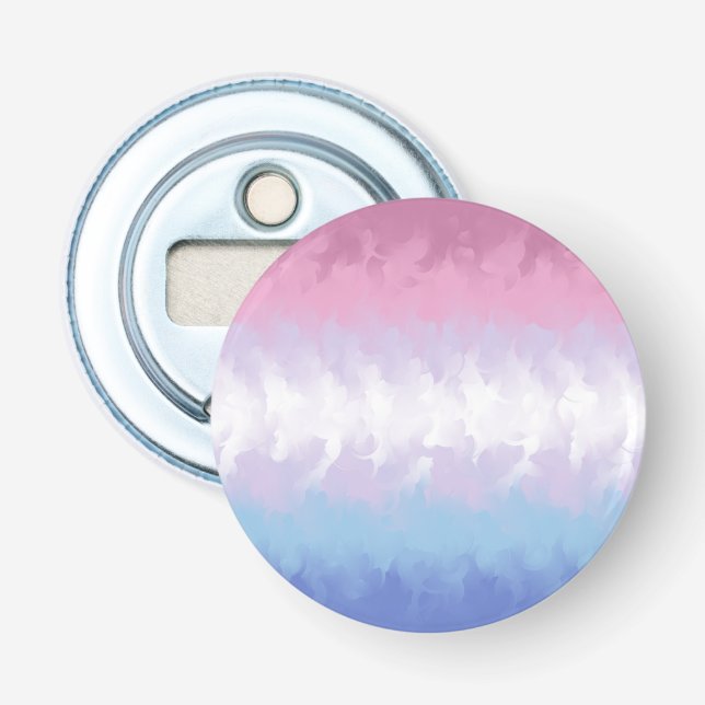 Boho Pastel Fluffy Abstract Bigender Pride Flag Bottle Opener (Front)
