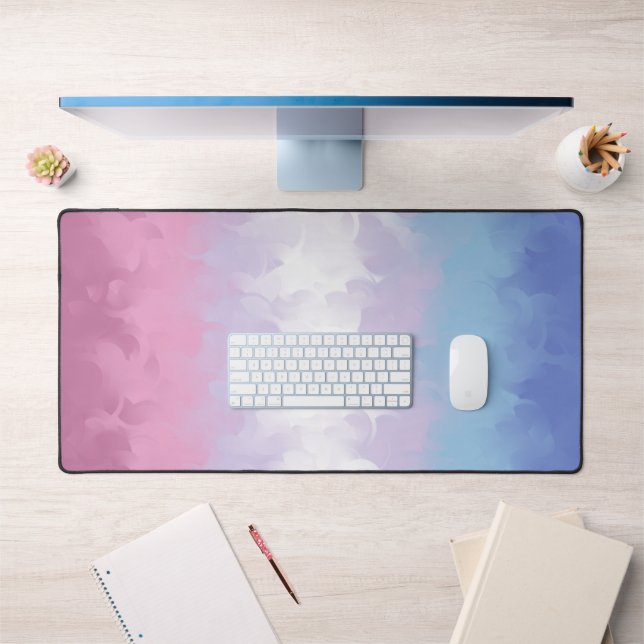 Boho Pastel Fluffy Abstract Bigender Pride Flag Desk Mat (Office 1)