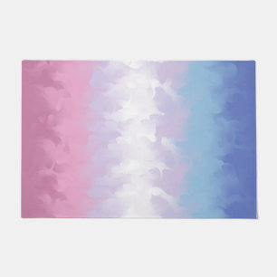 Boho Pastel Fluffy Abstract Bigender Pride Flag Doormat