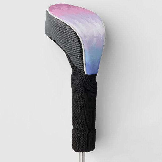 Boho Pastel Fluffy Abstract Bigender Pride Flag Golf Head Cover (Angled)