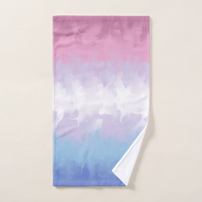 Boho Pastel Fluffy Abstract Bigender Pride Flag Hand Towel (Hand Towel)