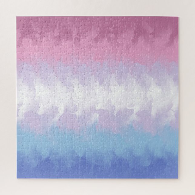 Boho Pastel Fluffy Abstract Bigender Pride Flag Jigsaw Puzzle (Vertical)