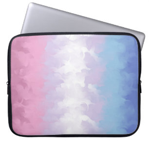 Boho Pastel Fluffy Abstract Bigender Pride Flag Laptop Sleeve