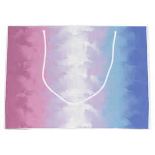 Boho Pastel Fluffy Abstract Bigender Pride Flag Large Gift Bag