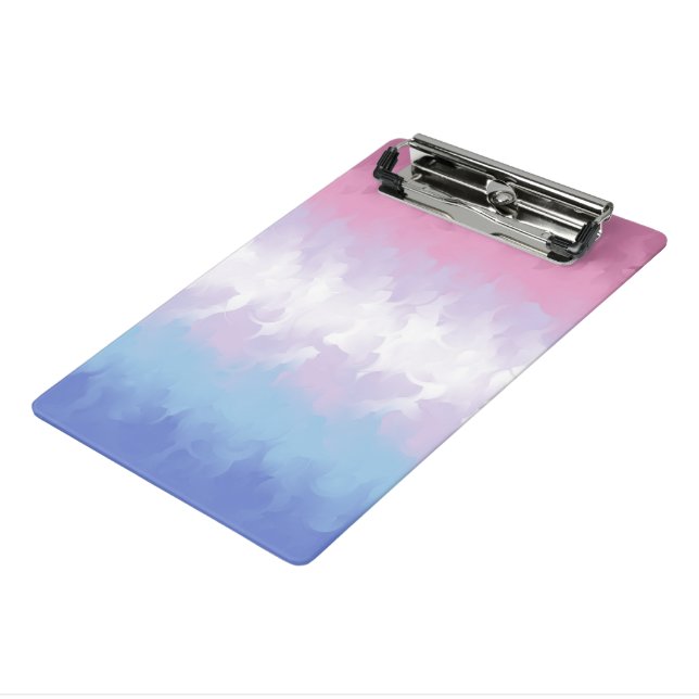 Boho Pastel Fluffy Abstract Bigender Pride Flag Mini Clipboard (Angled3)