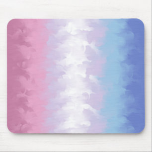 Boho Pastel Fluffy Abstract Bigender Pride Flag Mouse Pad