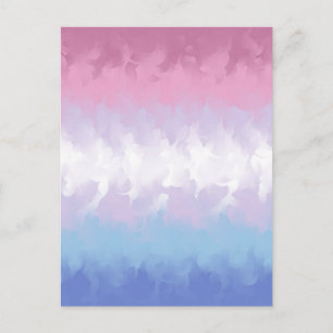 Boho Pastel Fluffy Abstract Bigender Pride Flag Postcard