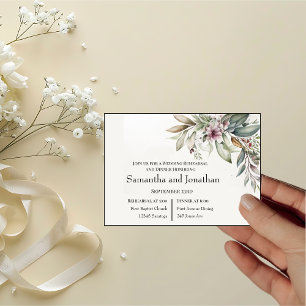 BOHO Pastel Garden Colours Wedding Rehearsal Invitation