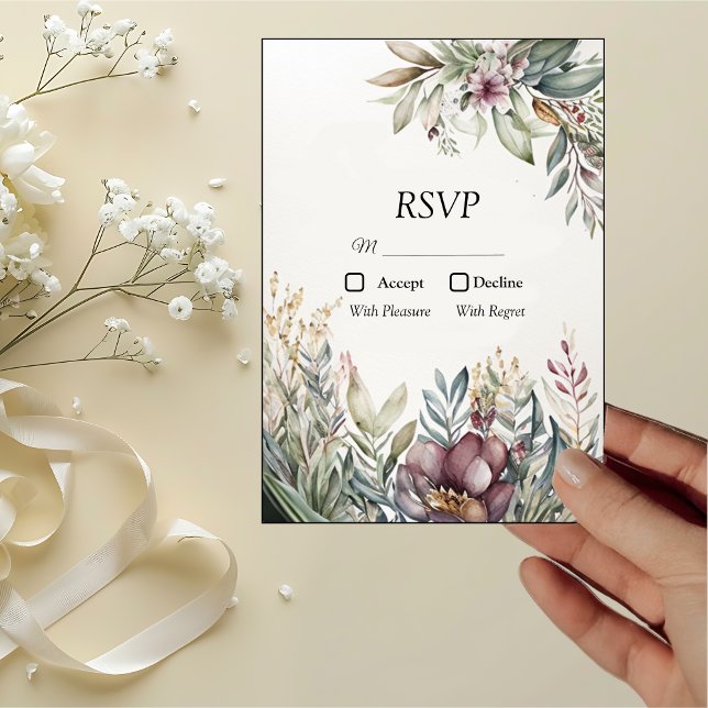 BOHO Pastel Garden Colours Wedding RSVP (Creator Uploaded)