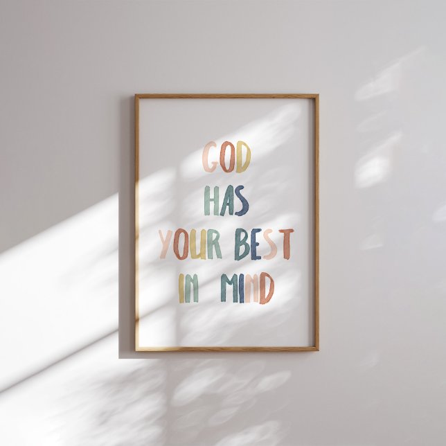 Boho pastel God has your best in mind poster (Creator Uploaded)