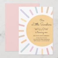 Boho Pastel Our Little Sunshine Birthday Party