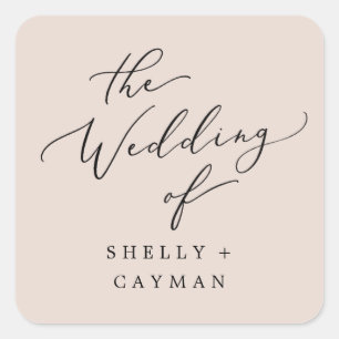 Boho Pastel Peach Wedding Envelope Seals