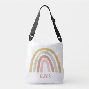 Boho Pastel Rainbow Personalised Crossbody Bag