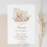 Boho Pastel Teddy Bear | Cute Kids Birthday Party Invitation<br><div class="desc">Celebrate your child’s birthday with this adorable boho teddy bear invitation featuring a soft plush bear, dried leaves, and watercolor muted pastel tones. Designed in a modern minimalist style, it’s perfect for toddler birthdays or young kids’ parties. This gender neutral design works well for boys and girls and can be...</div>