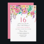 Boho Pastel Watercolor Flowers 16th Birthday Party Invitation<br><div class="desc">Boho Pastel Watercolor Flowers 16th Birthday Party
beautiful elegant floral watercolor design

Fully Customisable / personalised</div>